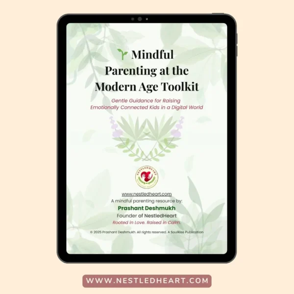 Parenting toolkit illustration cover for Mindful Parenting Toolkit with family and mindfulness theme