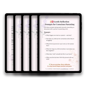 Cover pages for bonus reflection and journal pages for parenting and self-growth