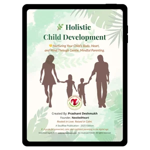 Transparent eBook cover page for Holistic Child Development parenting guide
