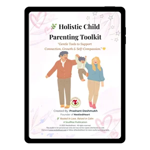 Transparent cover page of printable toolkit for holistic parenting support