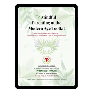 Transparent cover page of printable toolkit for mindful parenting practices